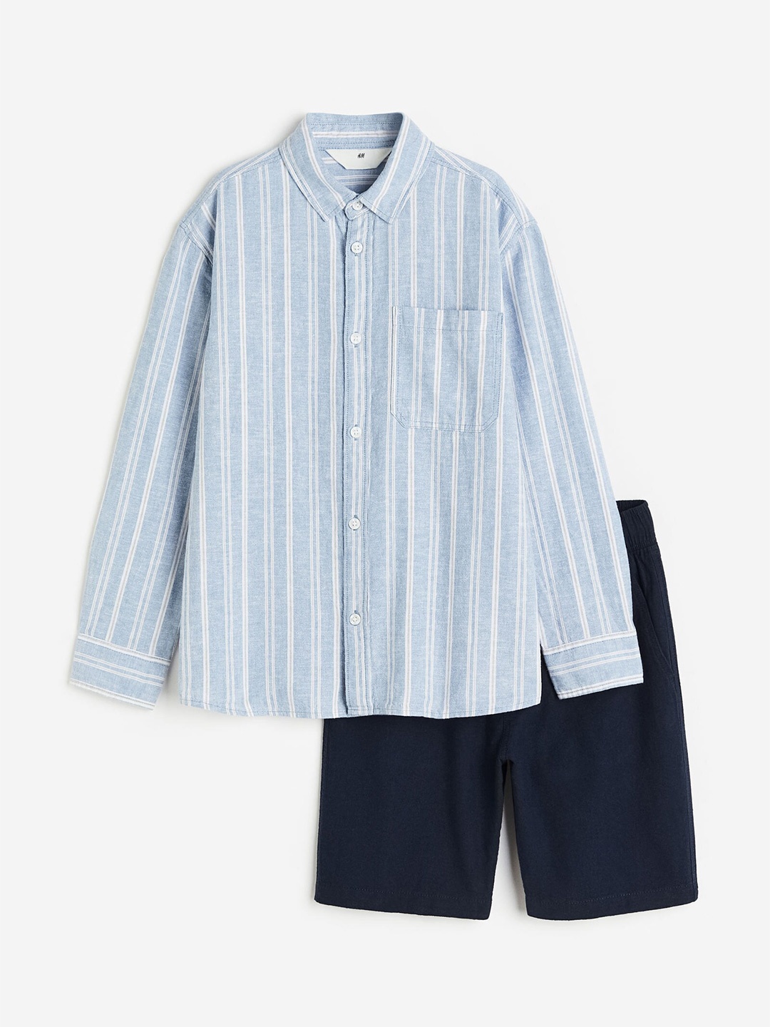 

H&M Boys 2-Piece Linen-Blend Set, Blue
