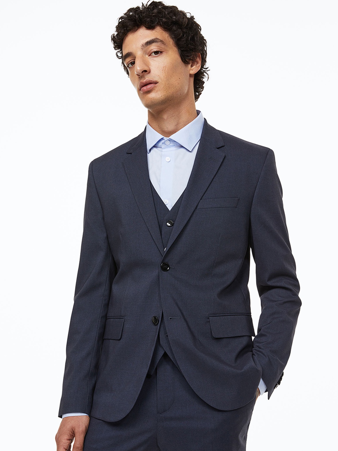 

H&M Men Skinny Fit Jacket, Blue