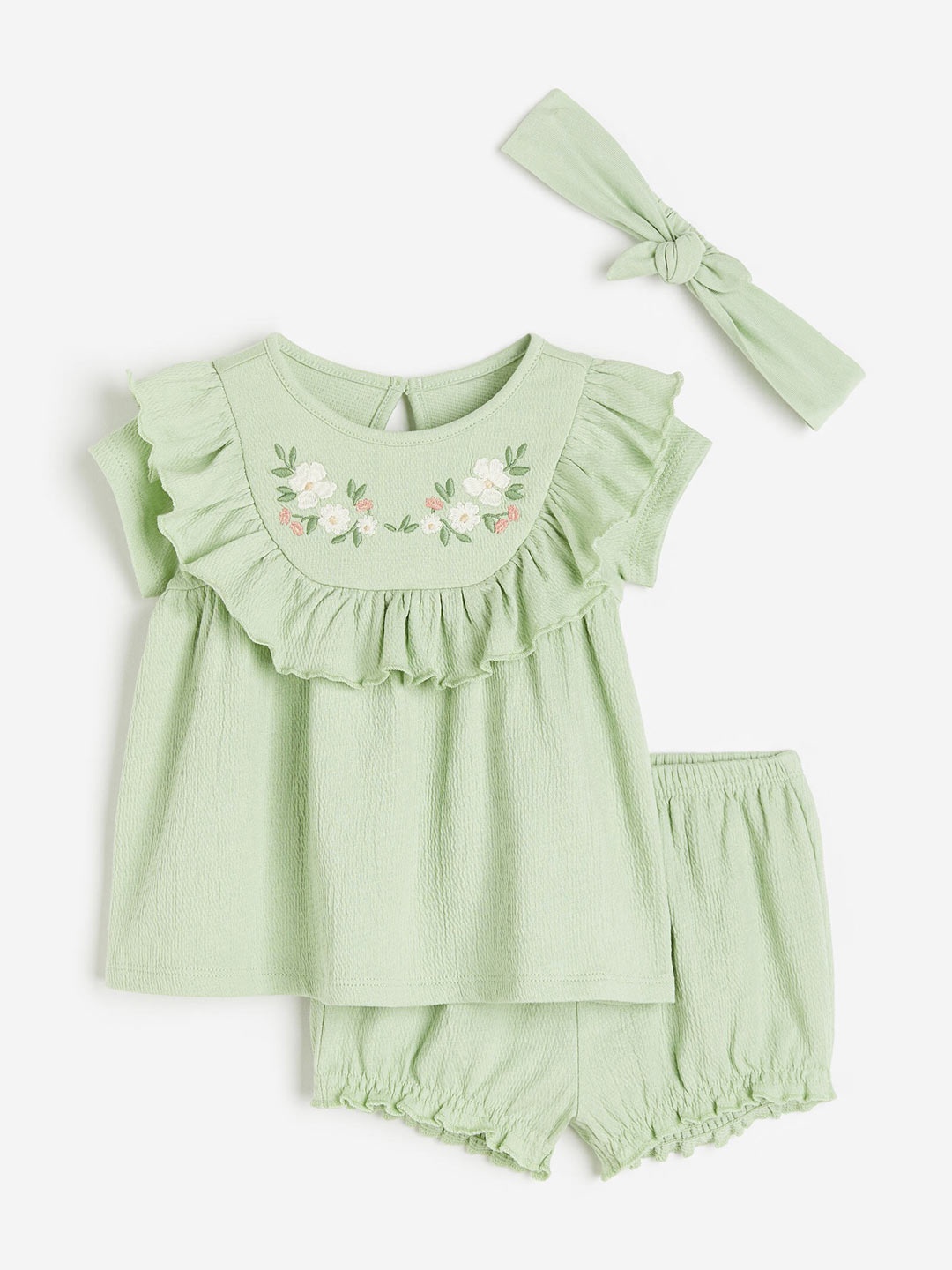 

H&M Girls 3-Piece Cotton Set, Green