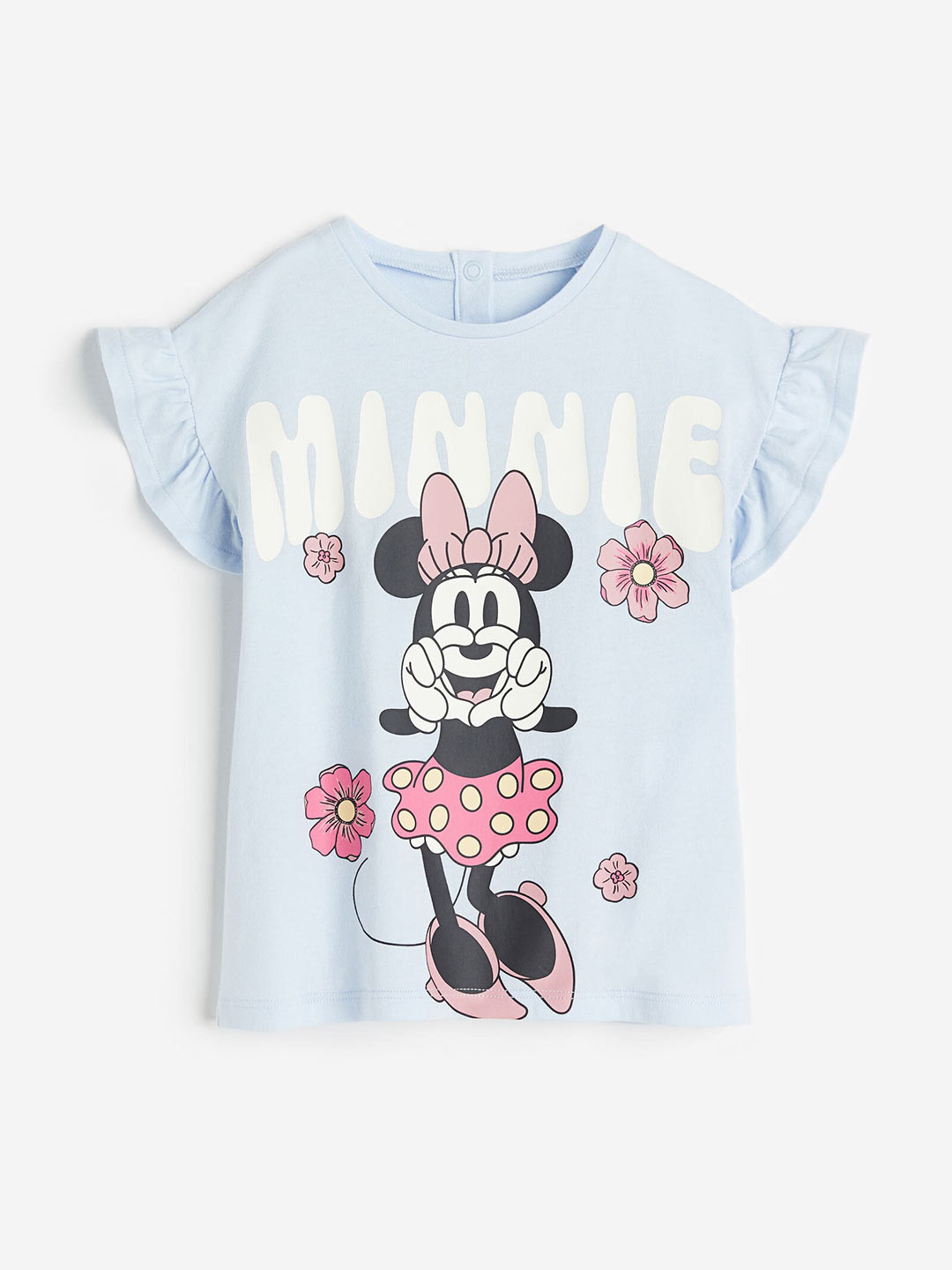

H&M Girls Minnie Mouse Flutter-Sleeve Dress, Blue