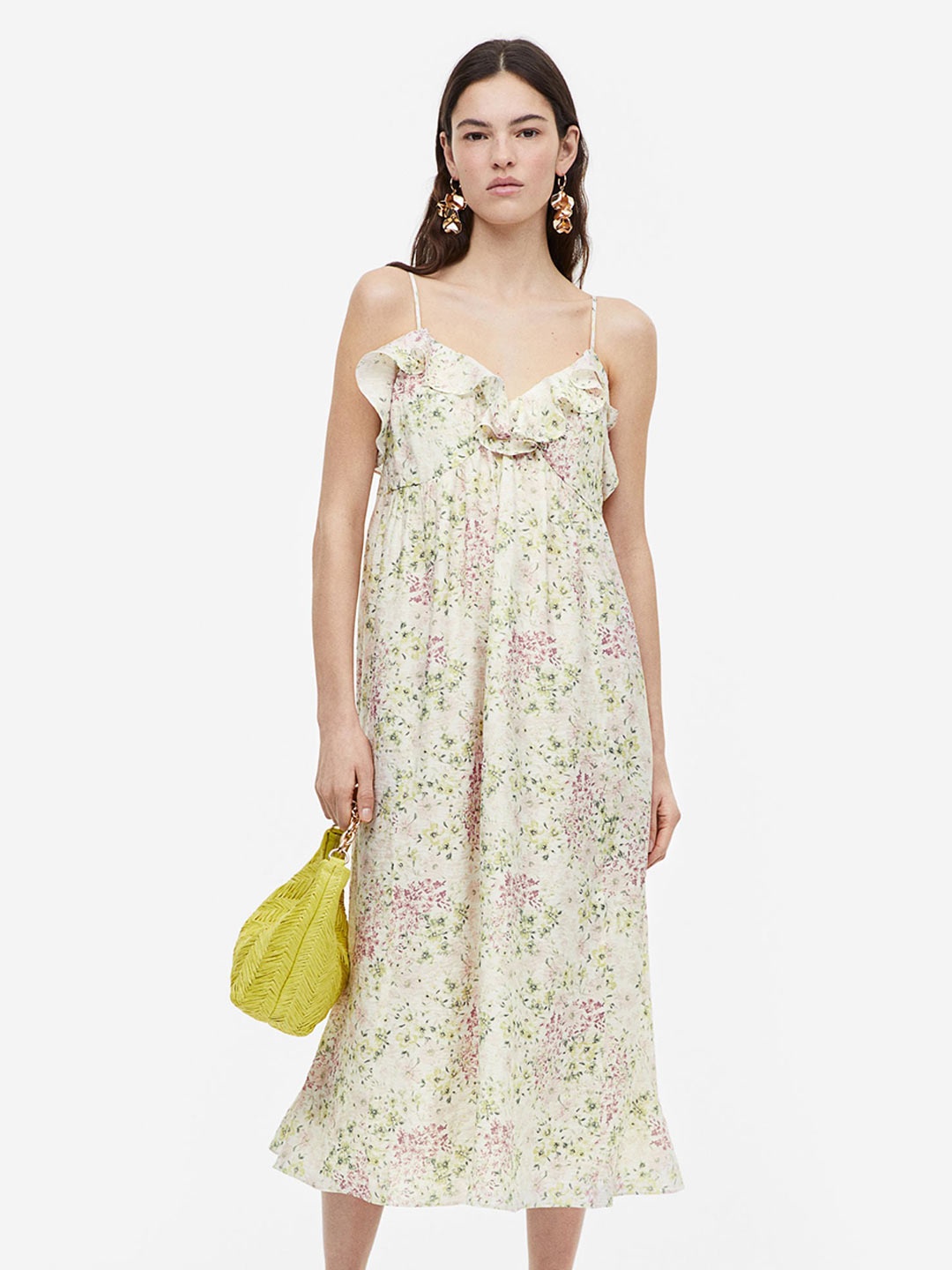 

H&M Women Sleeveless V-Neck Dress, White