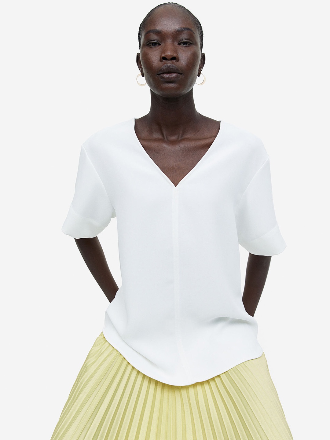 

H&M Pleated Skirt, Yellow