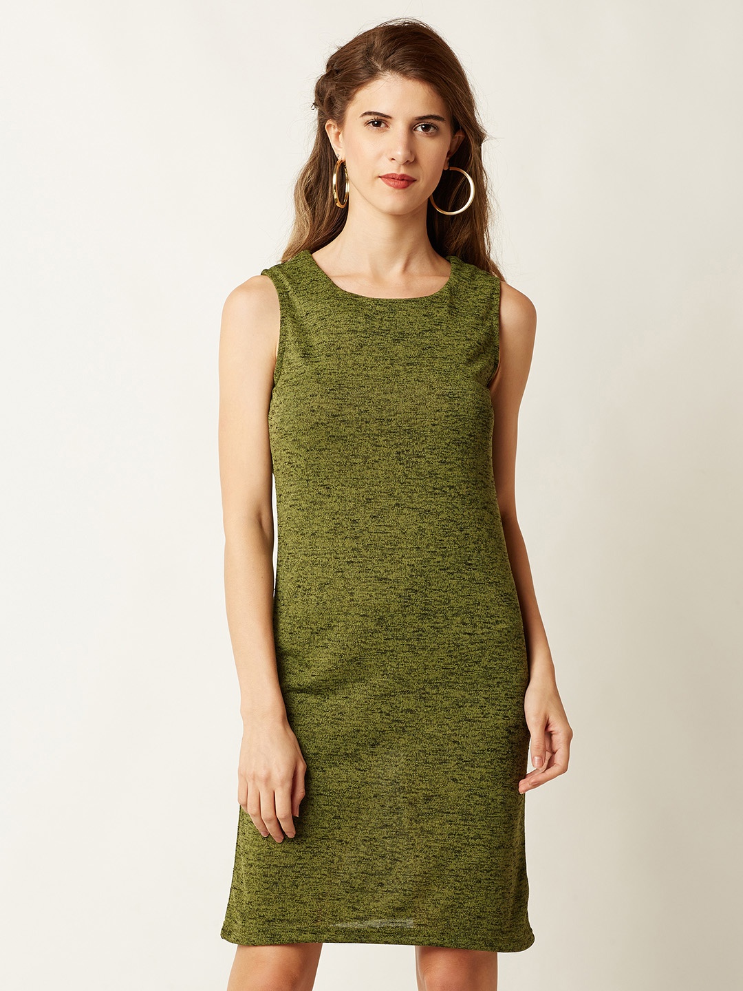 

Miss Chase Women Green Self-Design Sheath Dress
