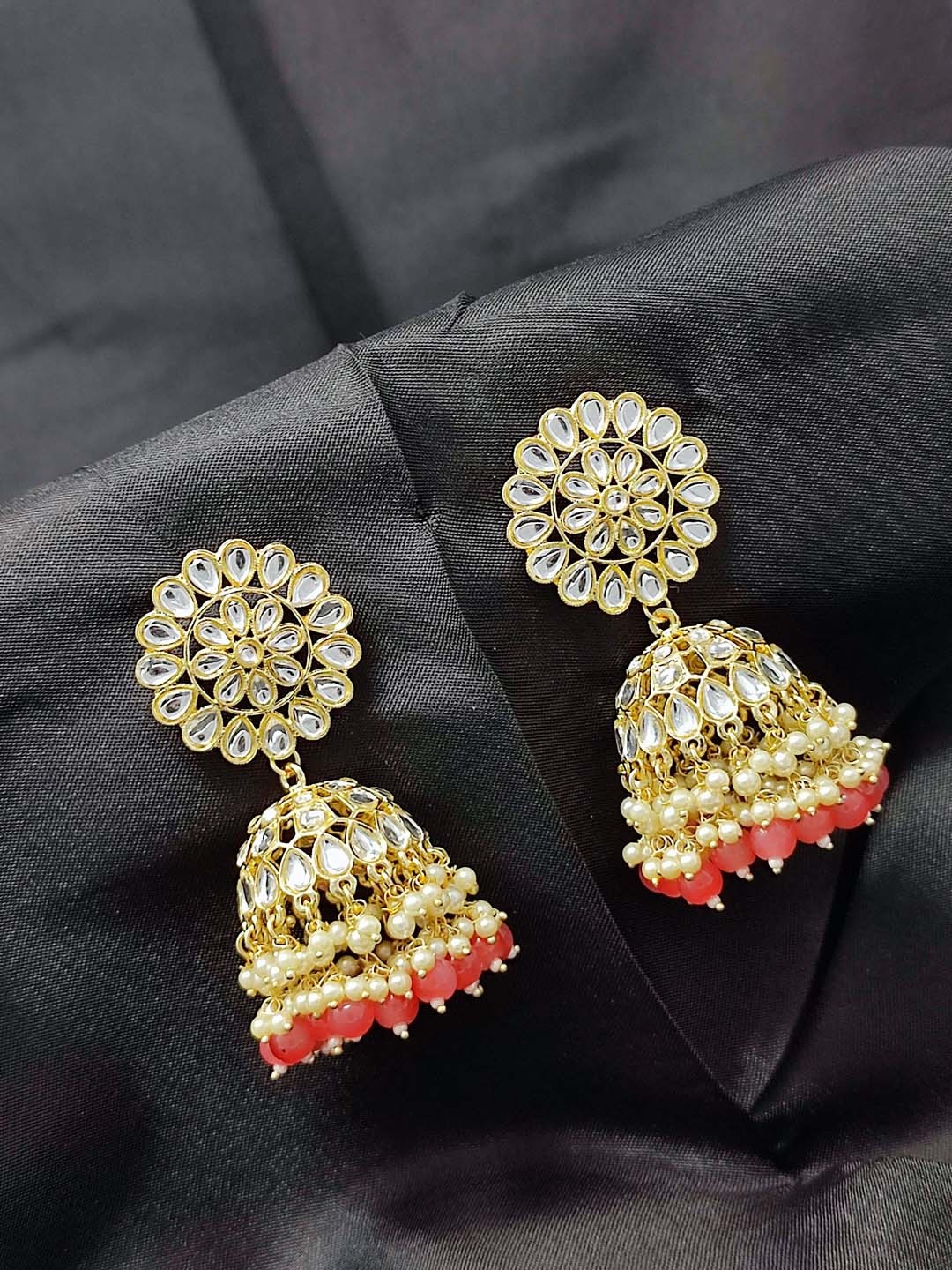 

CRAYTON Gold-Plated Dome Shaped Jhumkas Earrings