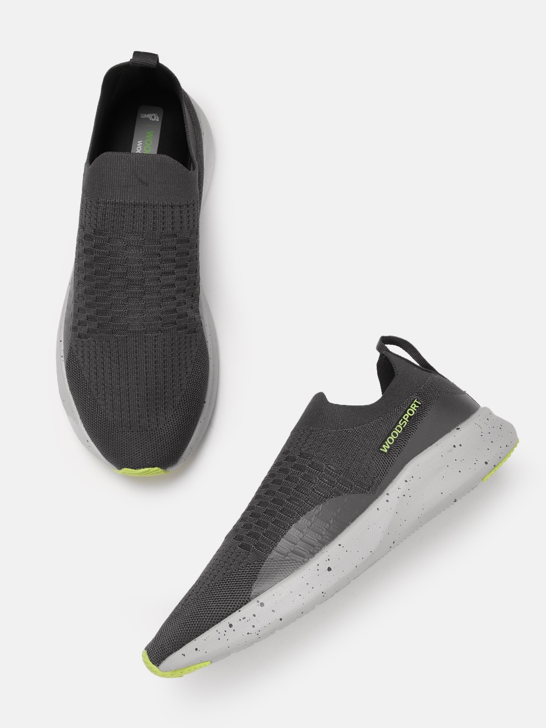 

Woodland Woodsport Men Woven Design Slip-On Running Shoes, Charcoal