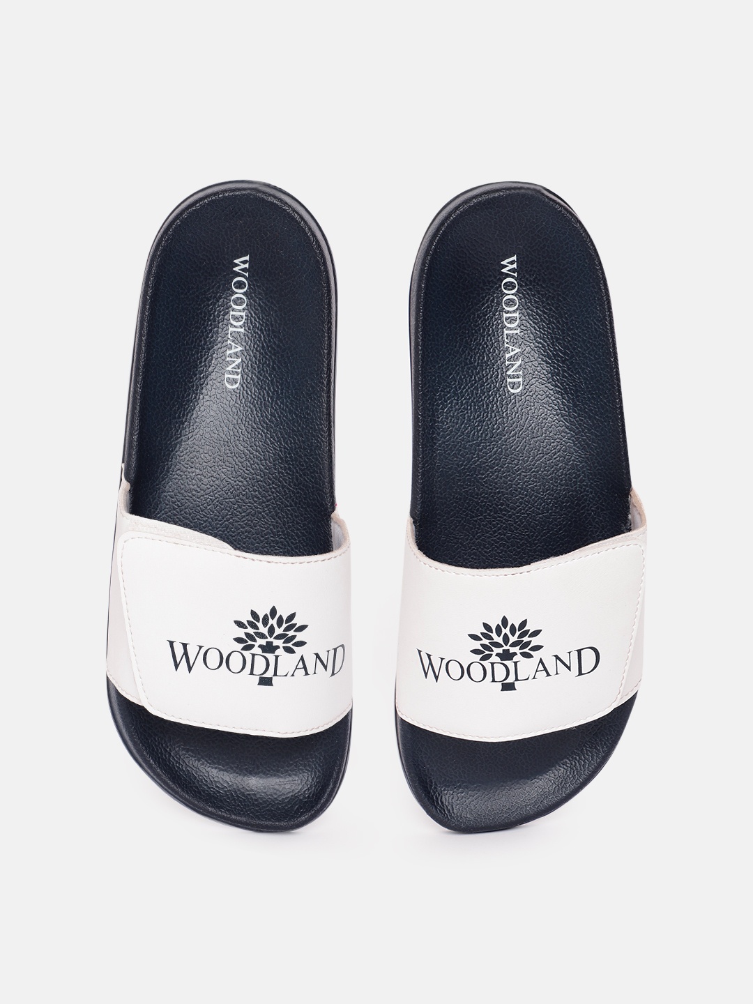 

Woodland Men Brand Logo Printed Sliders, Navy blue