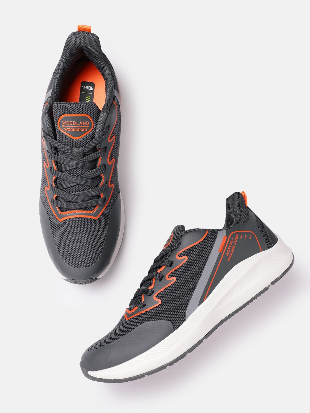 

Woodland Men Woven Design Running Shoes, Grey