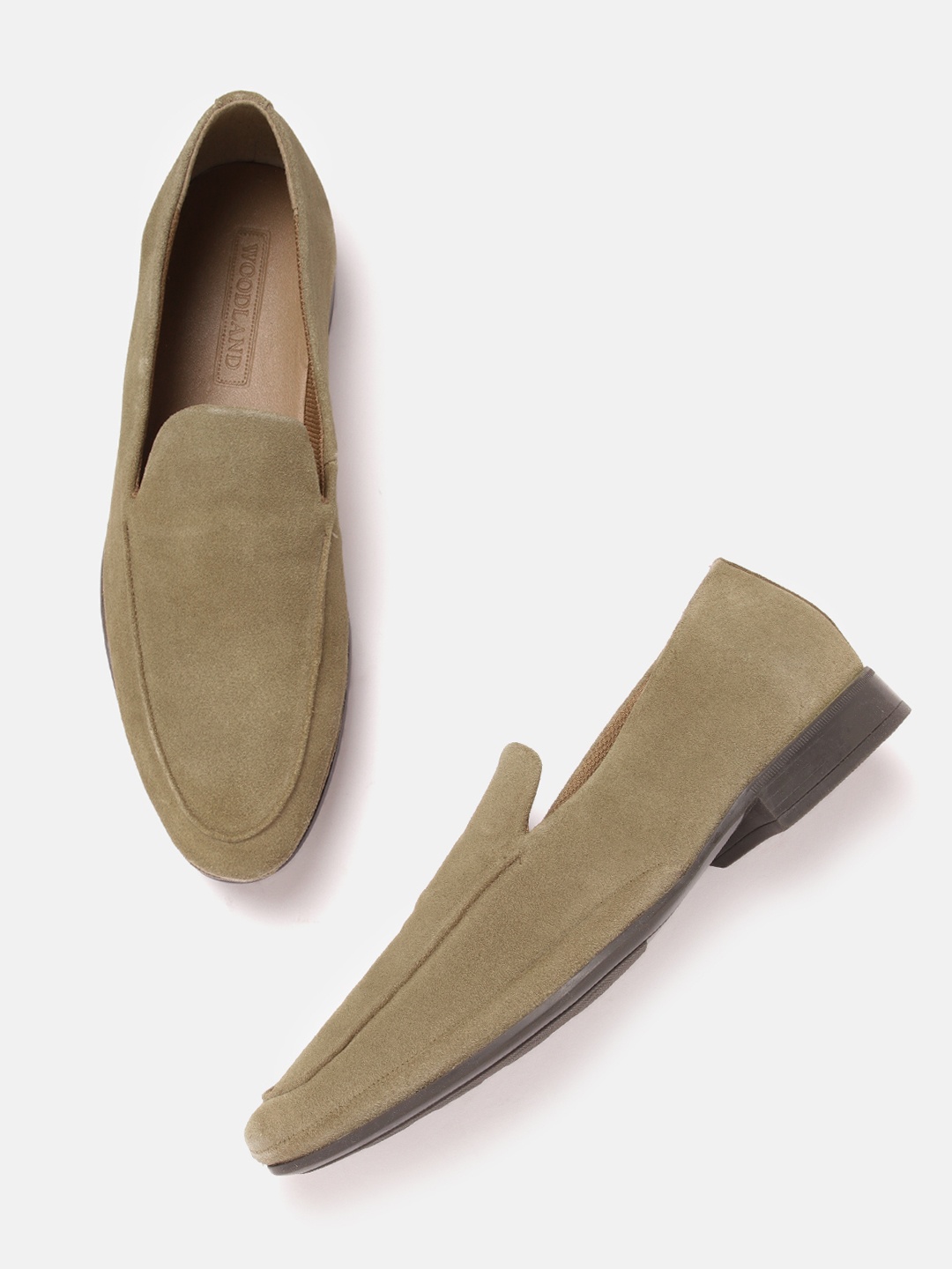 

Woodland Men Leather Loafers, Khaki
