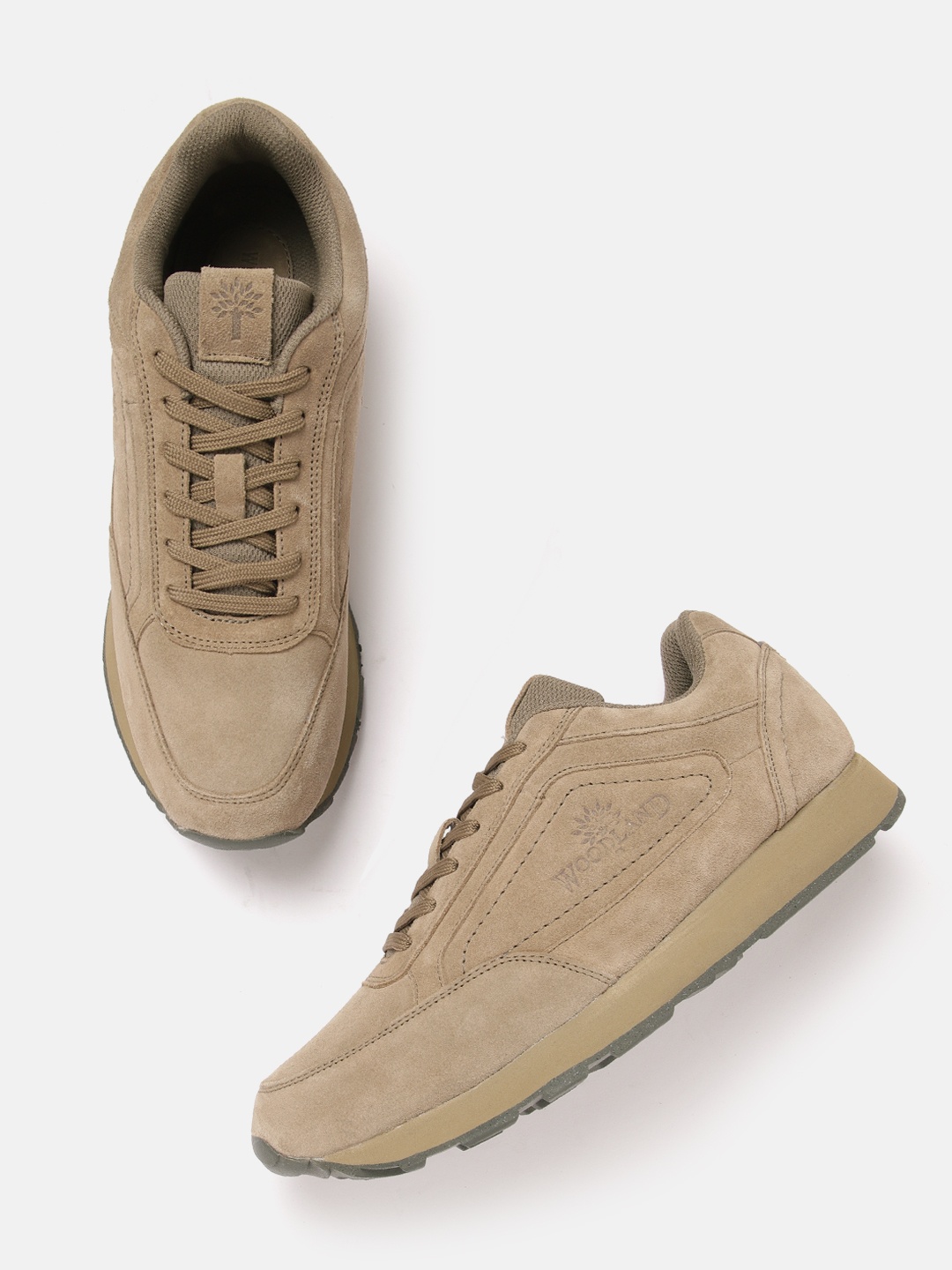 

Woodland Men Leather Sneakers, Khaki