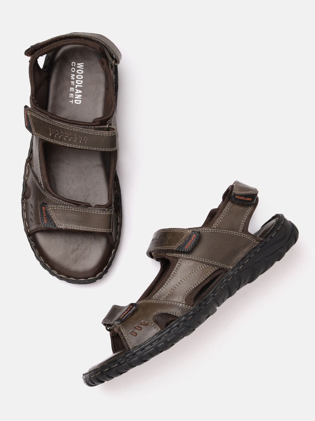 

Woodland Men Leather Comfort Sandals, Brown