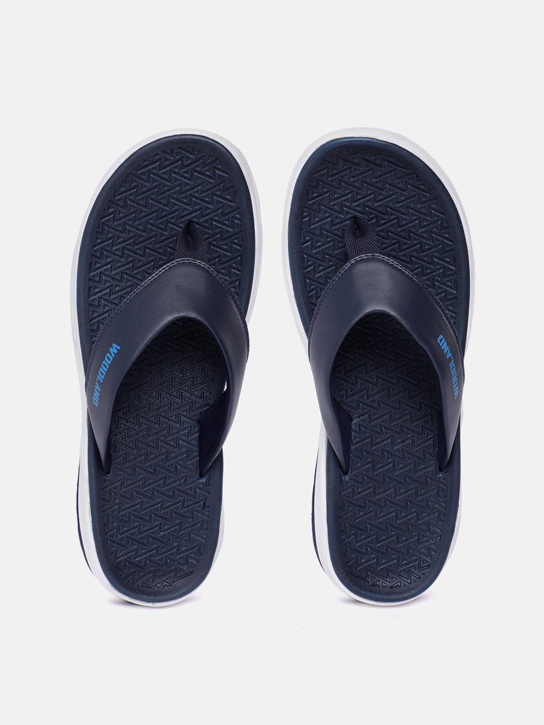 

Woodland Men Brand Logo Printed Thong Flip-Flops, Navy blue