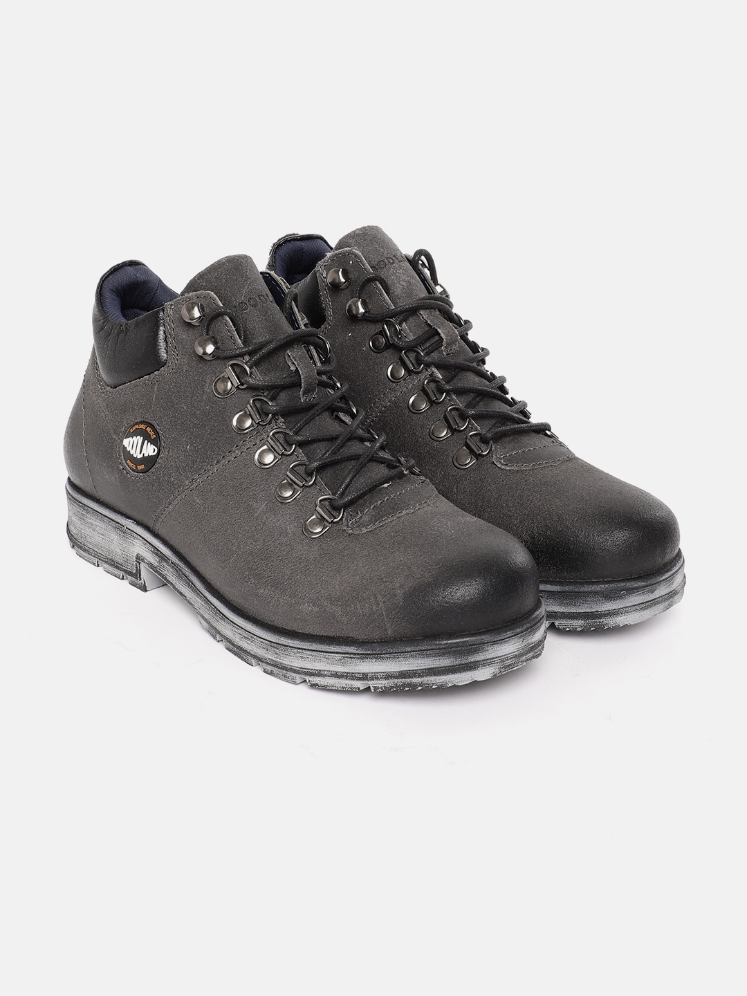 

Woodland Men Round Toe Mid-Top Regular Boots, Grey