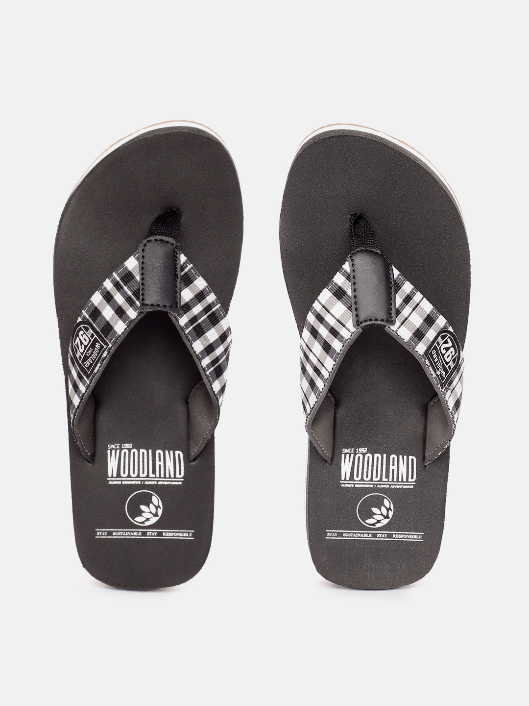 

Woodland Men Self Design Thong Flip-Flops, Black