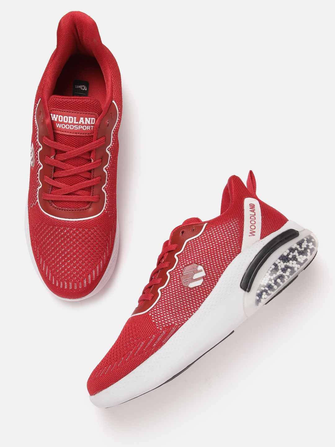 

Woodland Men Woven Design Running Shoes, Red