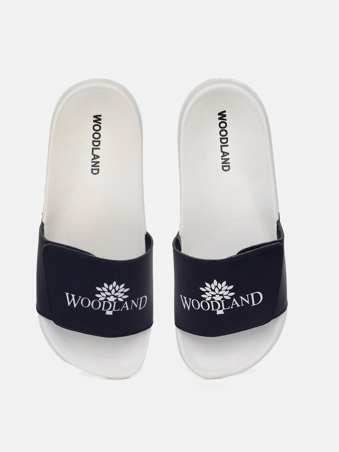 

Woodland Men Brand Logo Printed Sliders, Navy blue