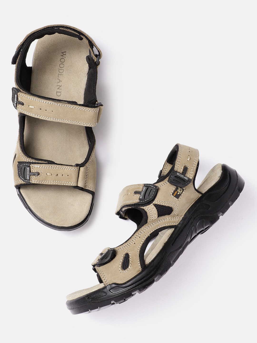 

Woodland Men Nubuck Leather Comfort Sandals, Khaki