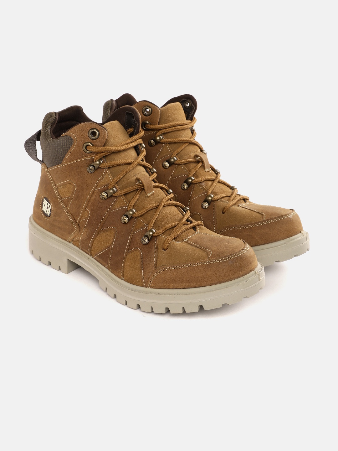 

Woodland Men Nubuck Mid-Top Boots, Tan