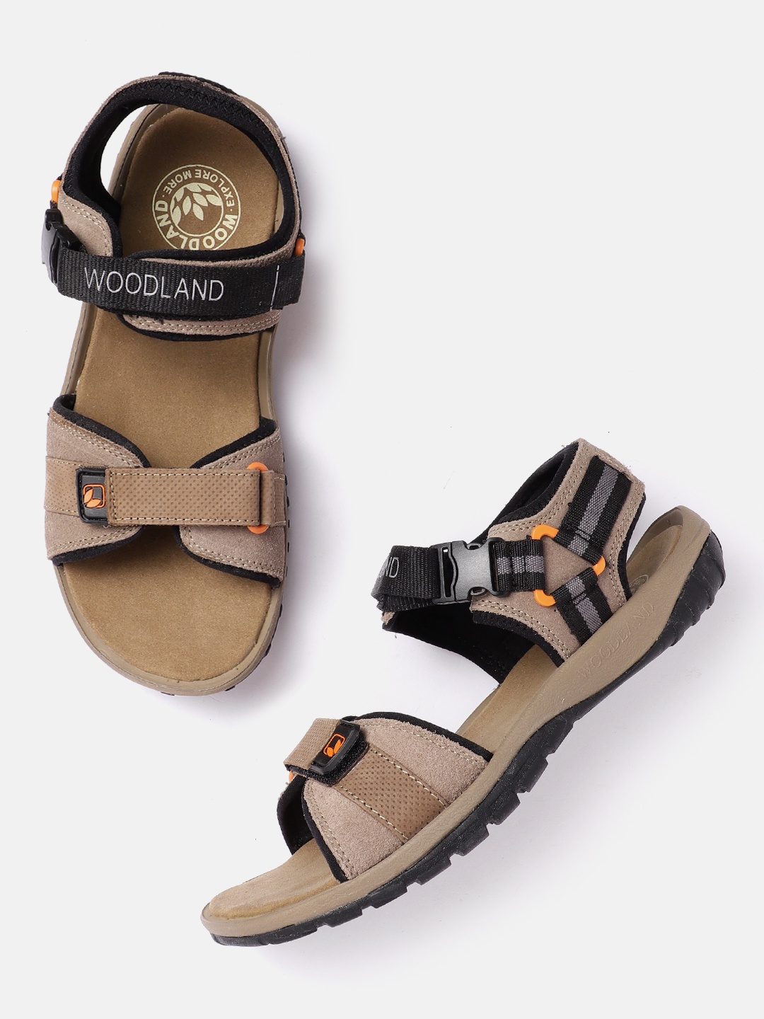 

Woodland Men Colourblocked Comfort Sandals, Khaki