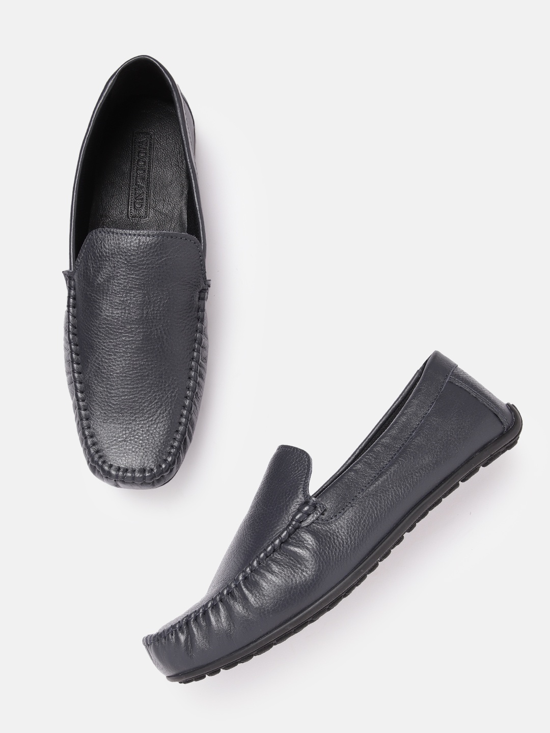 

Woodland Men Leather Loafers, Navy blue