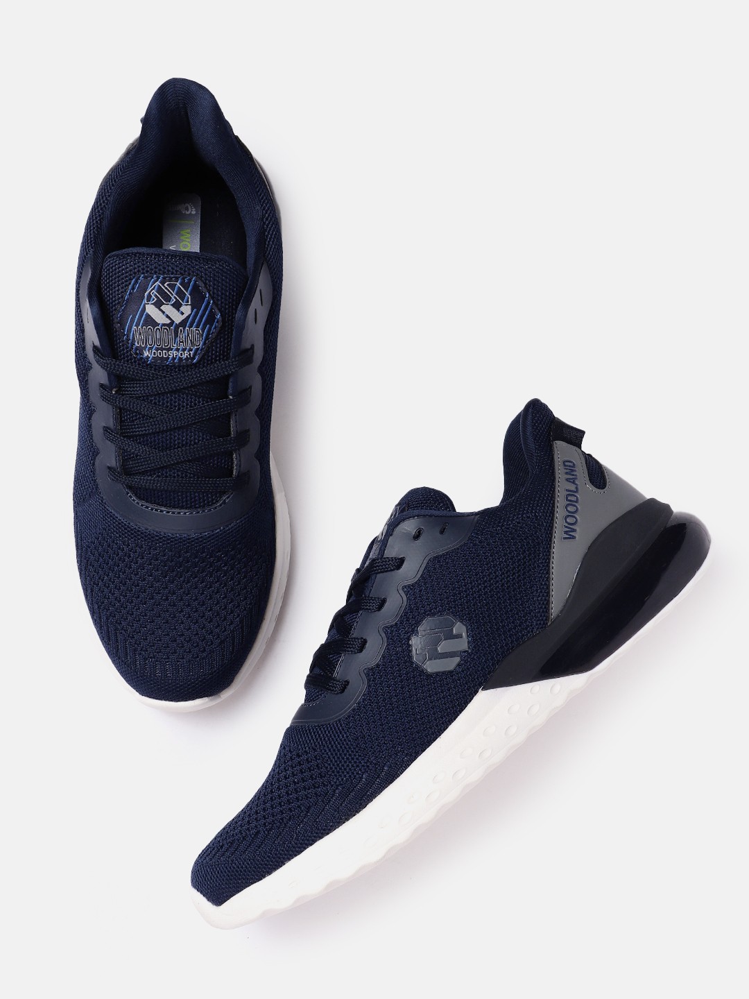 

Woodland Men Woven Design Running Shoes, Navy blue