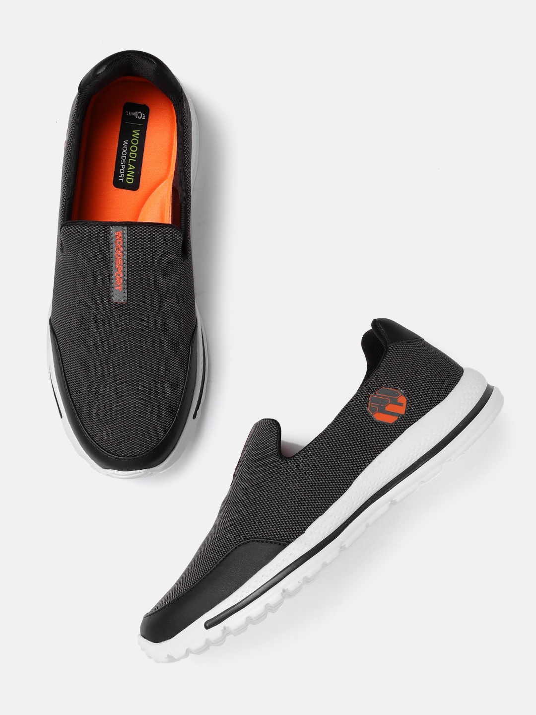 

Woodland Woodsport Men Woven Design Slip-On Running Shoes, Charcoal