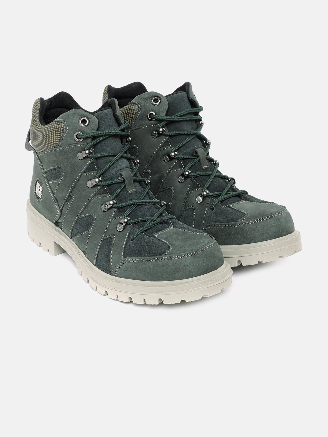

Woodland Men Round Toe Mid-Top Boots, Teal