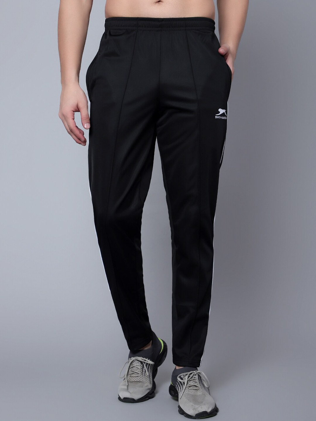 

Shiv Naresh Men Brand-Logo Printed Rapid Dry Track Pants, Black