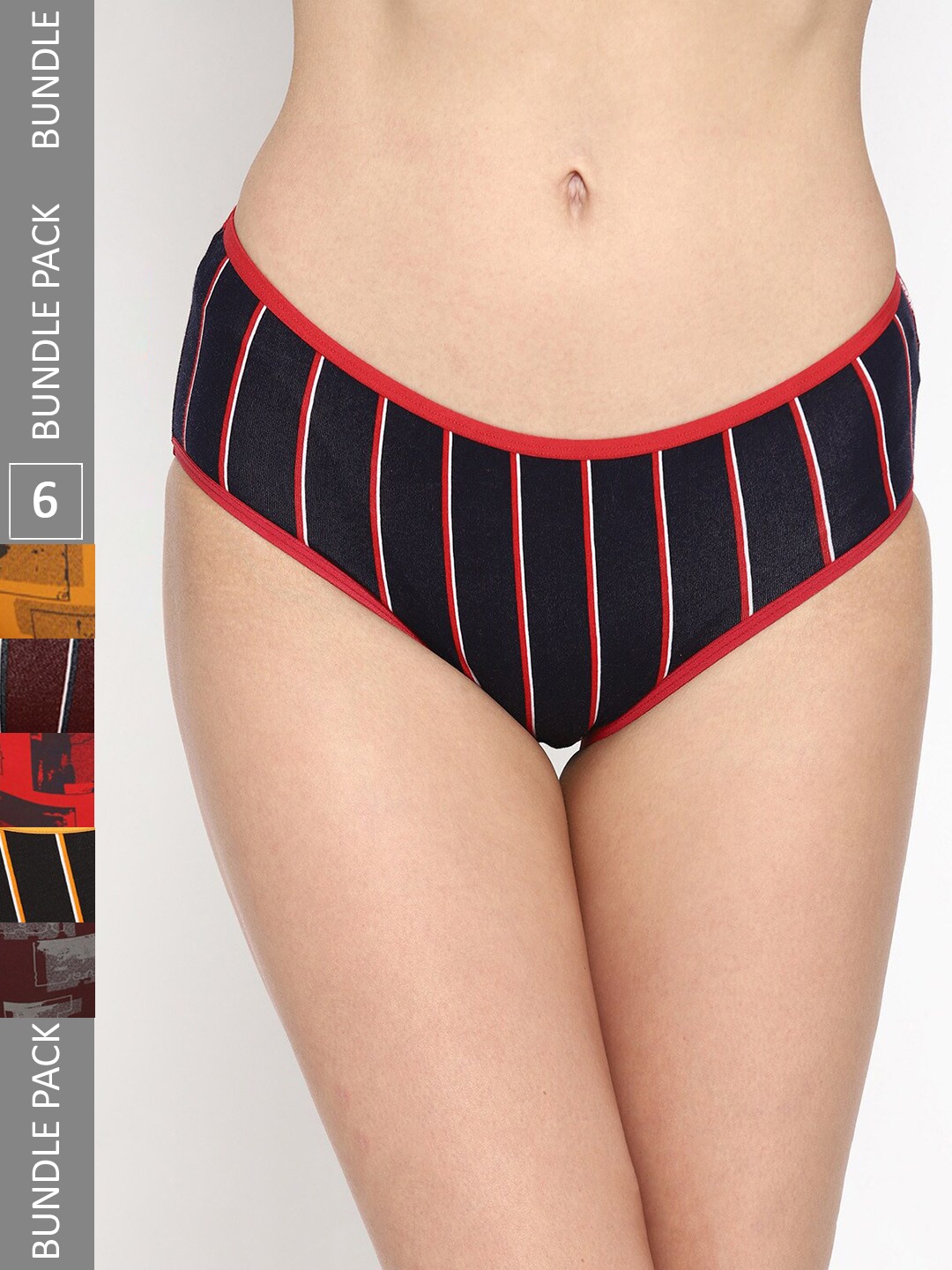 

Skidlers Women Pack Of 6 Assorted Antibacterial Cotton Bikini Briefs