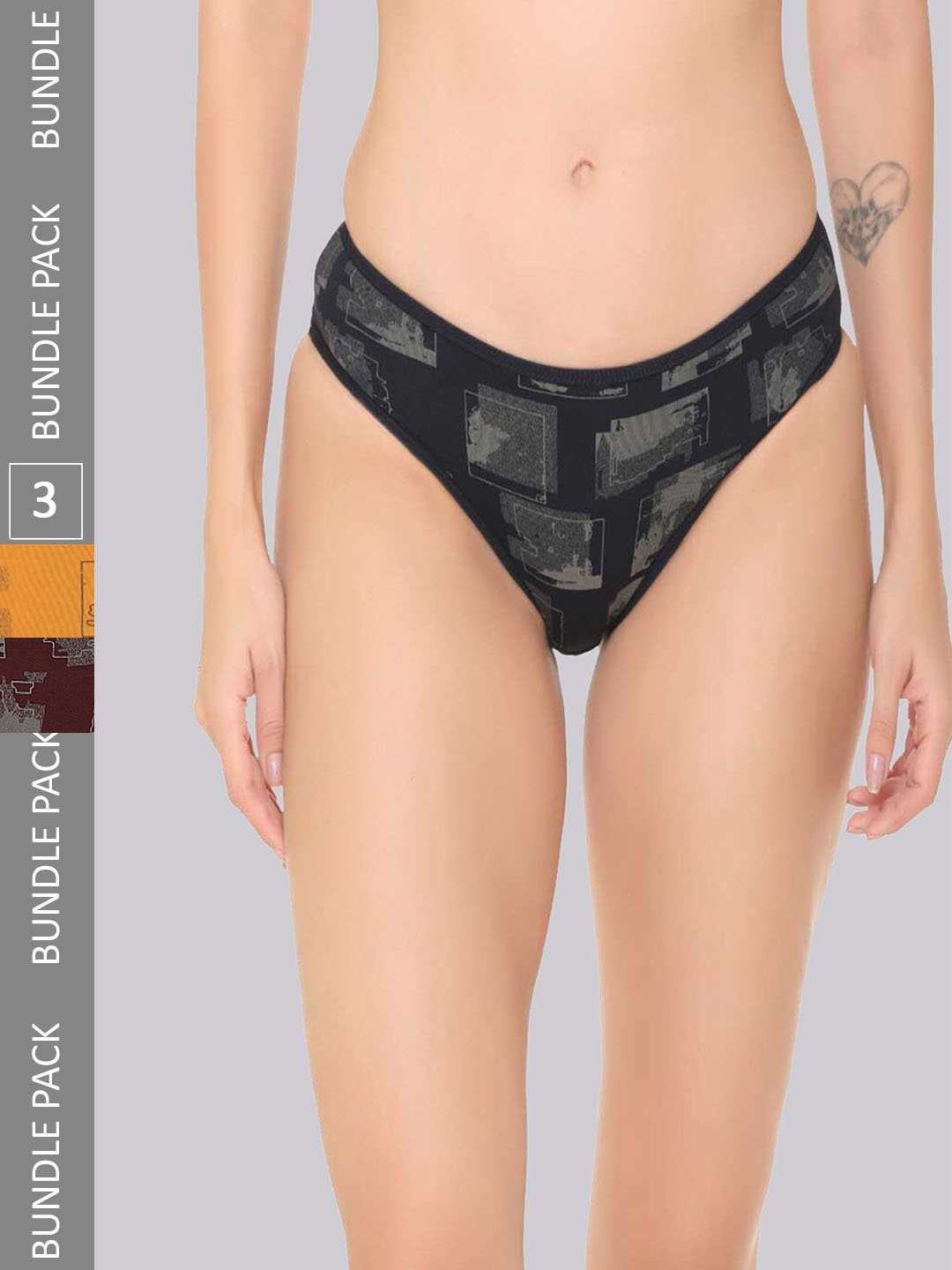 

Skidlers Women Pack Of 3 Assorted Antibacterial Cotton Bikini Briefs