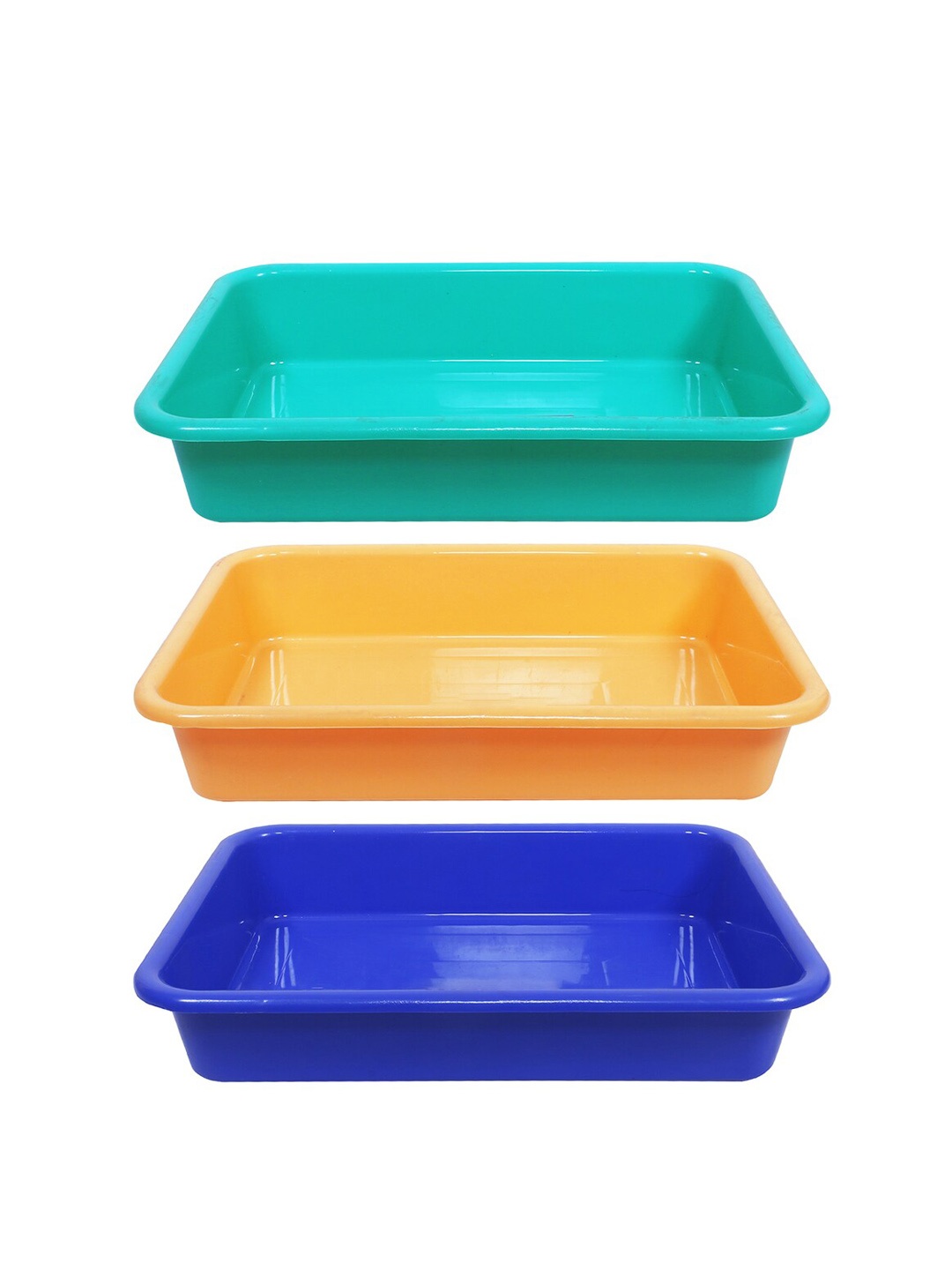 

Kuber Industries Versatile Yellow & Green 3-Pieces Lightweight Storage Trays