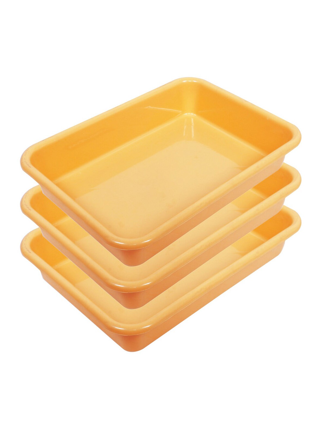 

Kuber Industries Yellow 3 Pieces Versatile BPA-free & Lightweight Storage Trays