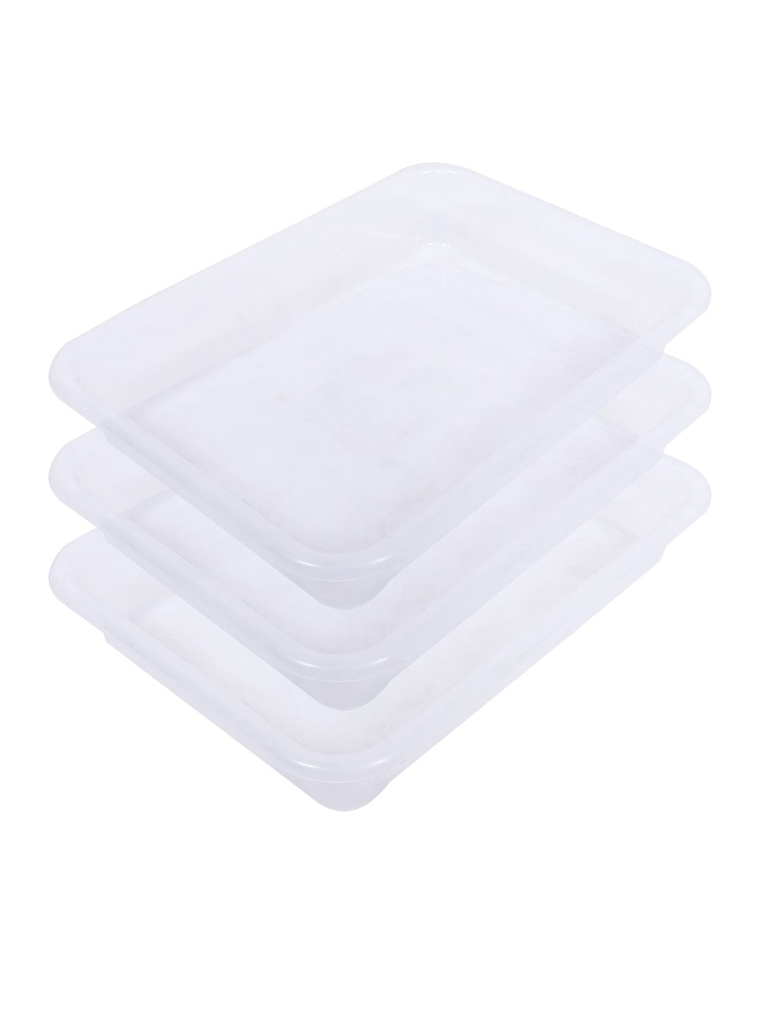 

Kuber Industries Versatile Transparent 3-Pieces Lightweight Storage Trays