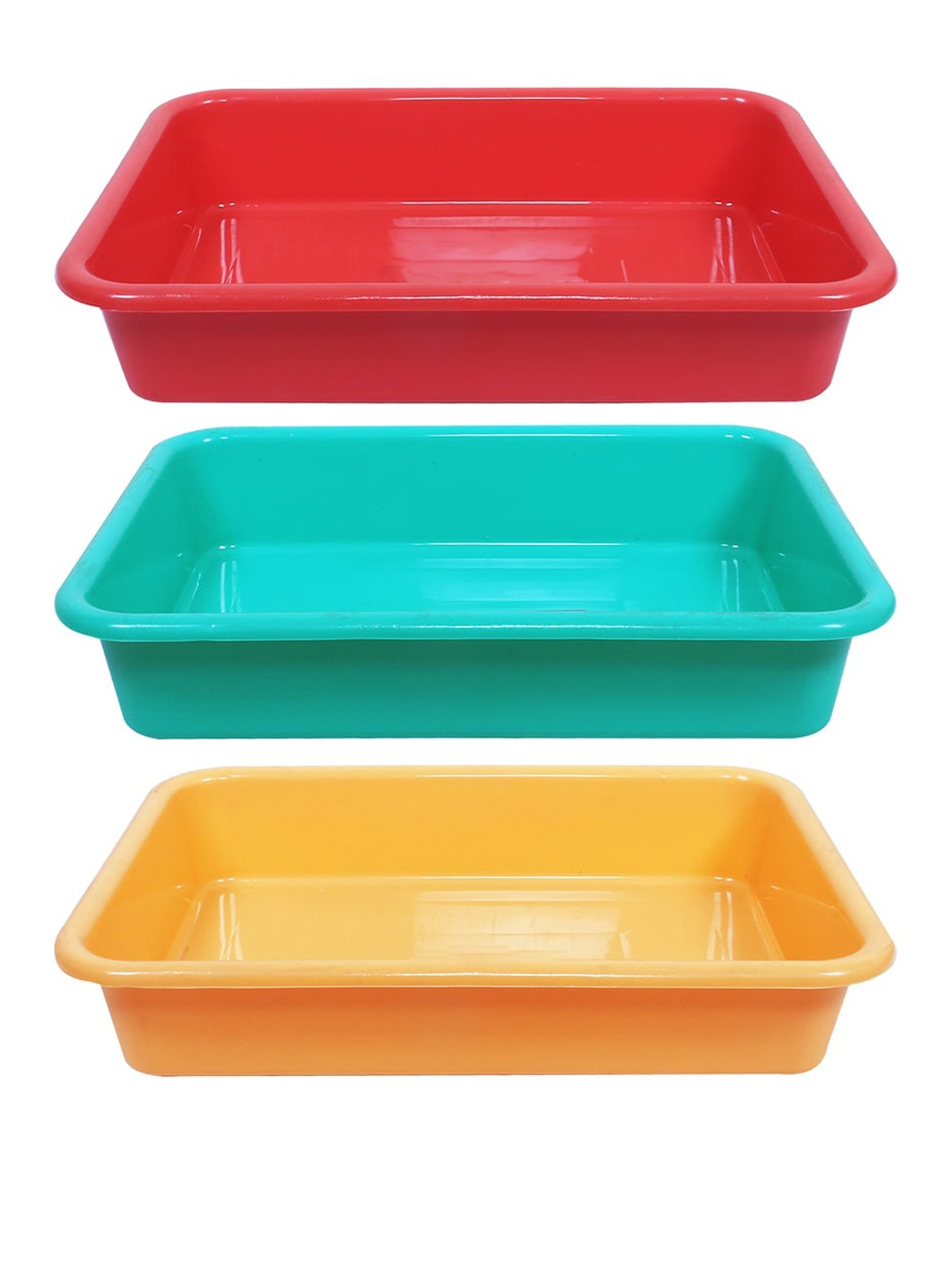 

Kuber Industries Versatile Yellow & Green 3-Pieces Lightweight Storage Trays