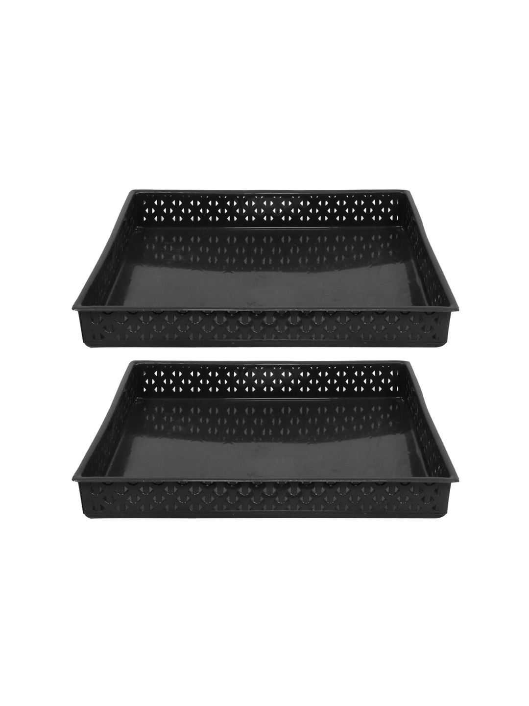 

Kuber Industries Versatile Black 2-Pieces Lightweight Storage Trays