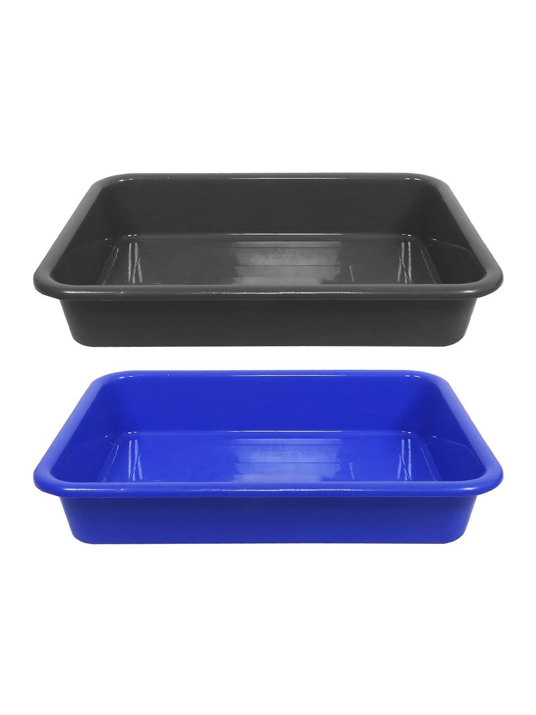 

Kuber Industries 2 Pieces Black & Blue Storage Tray