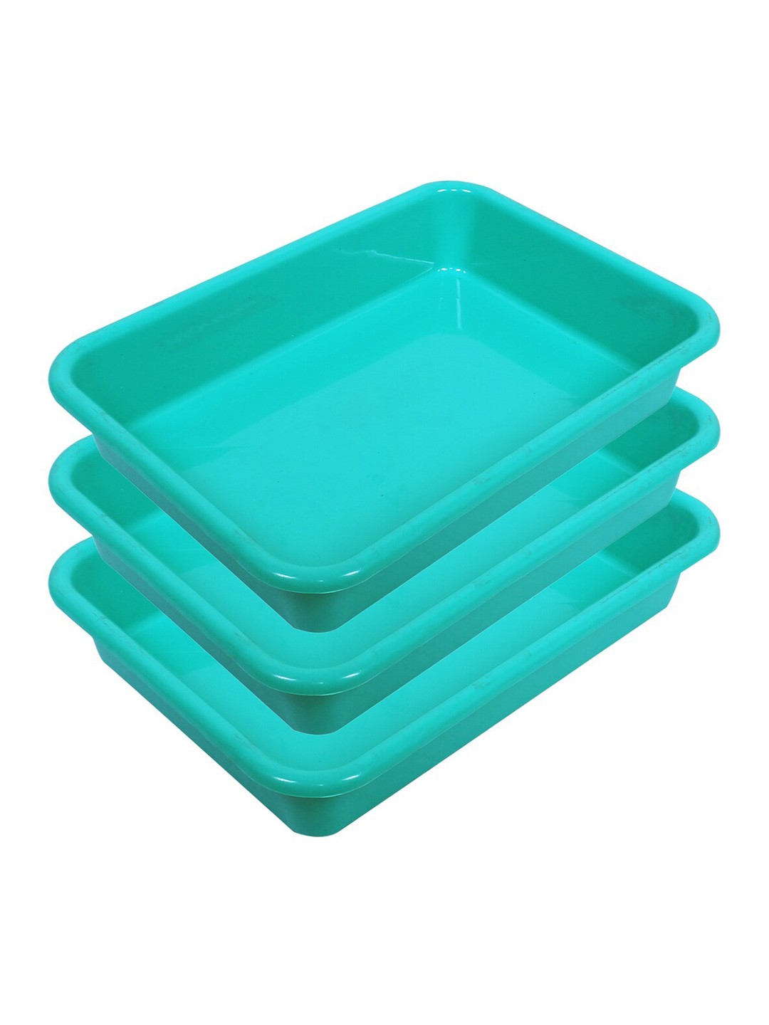 

Kuber Industries 3 Pieces Yellow & Green Storage Tray