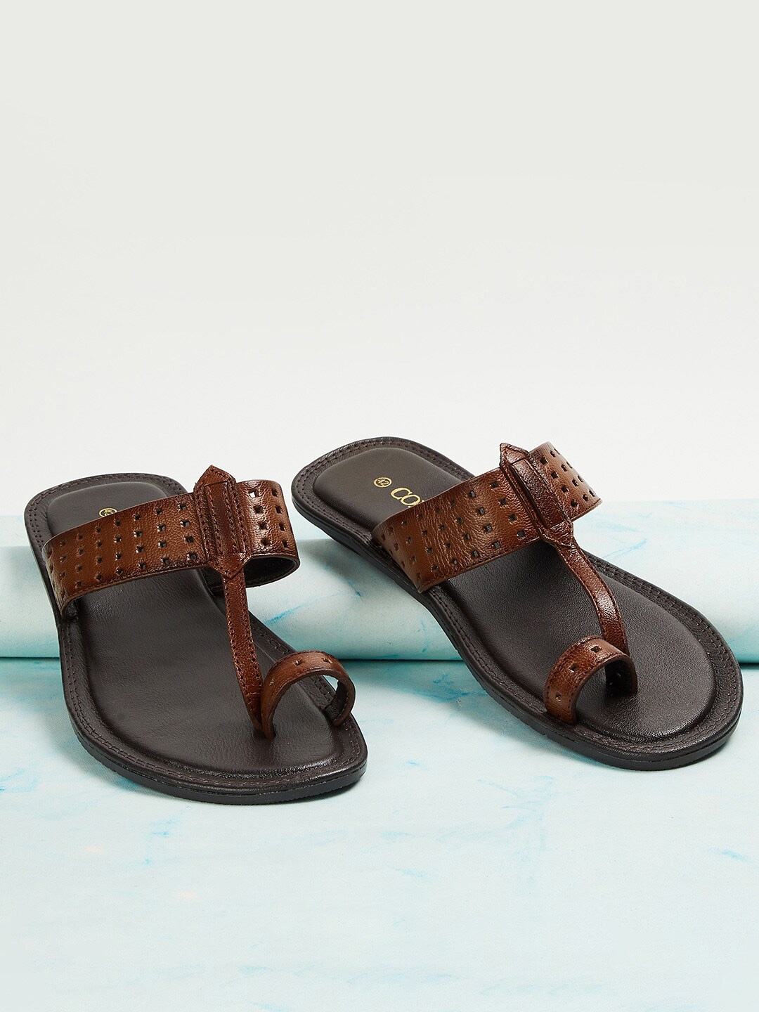 

CODE by Lifestyle Men Leather Comfort Sandals, Tan