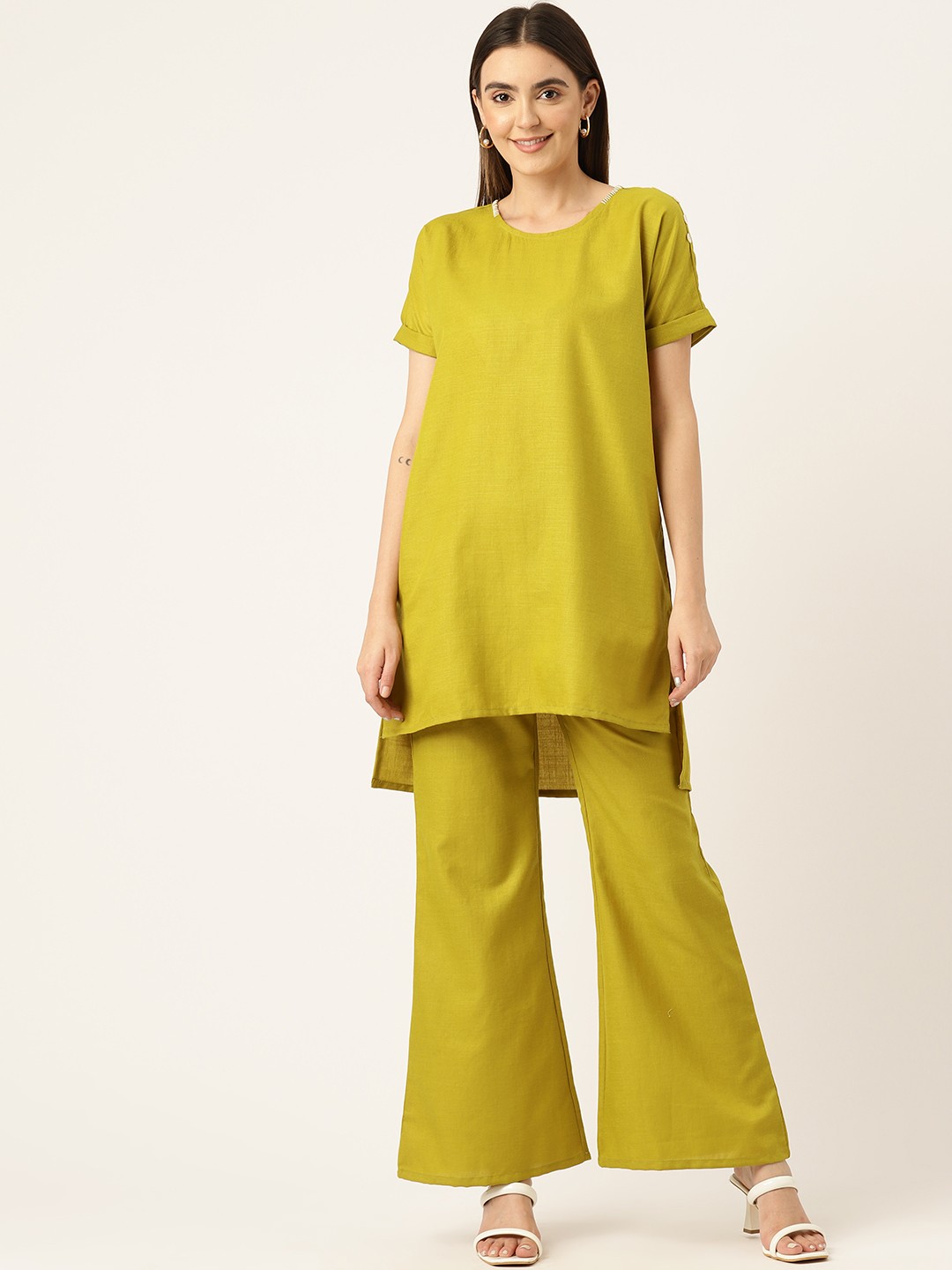 

Off Label Solid Top with Trousers, Lime green