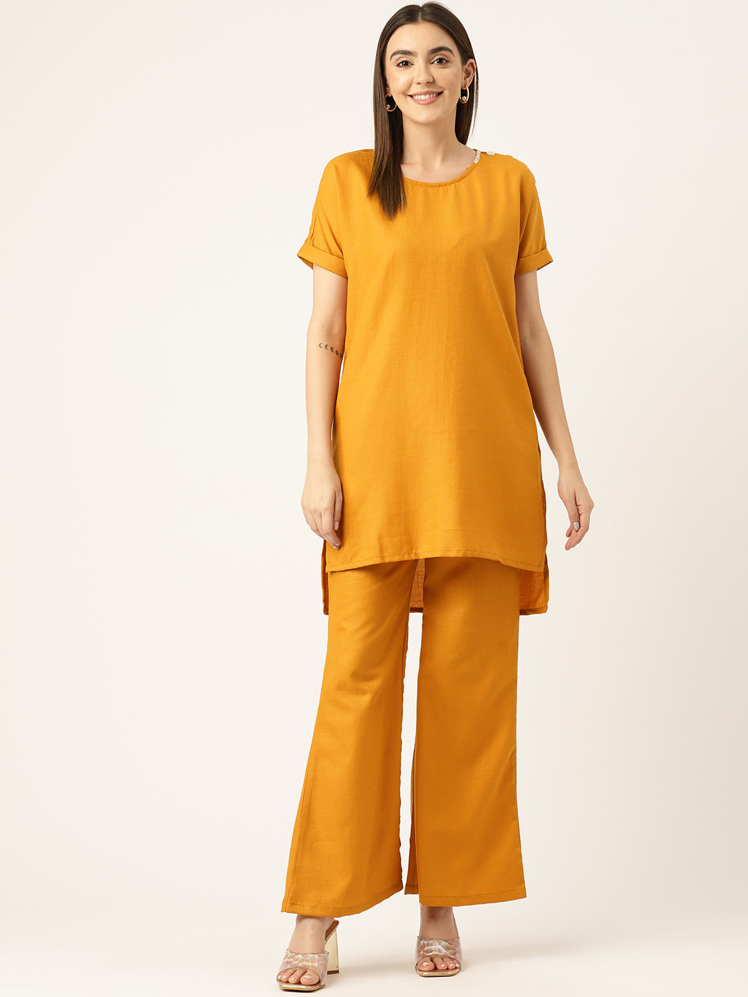 

Off Label Solid Top with Trousers, Mustard