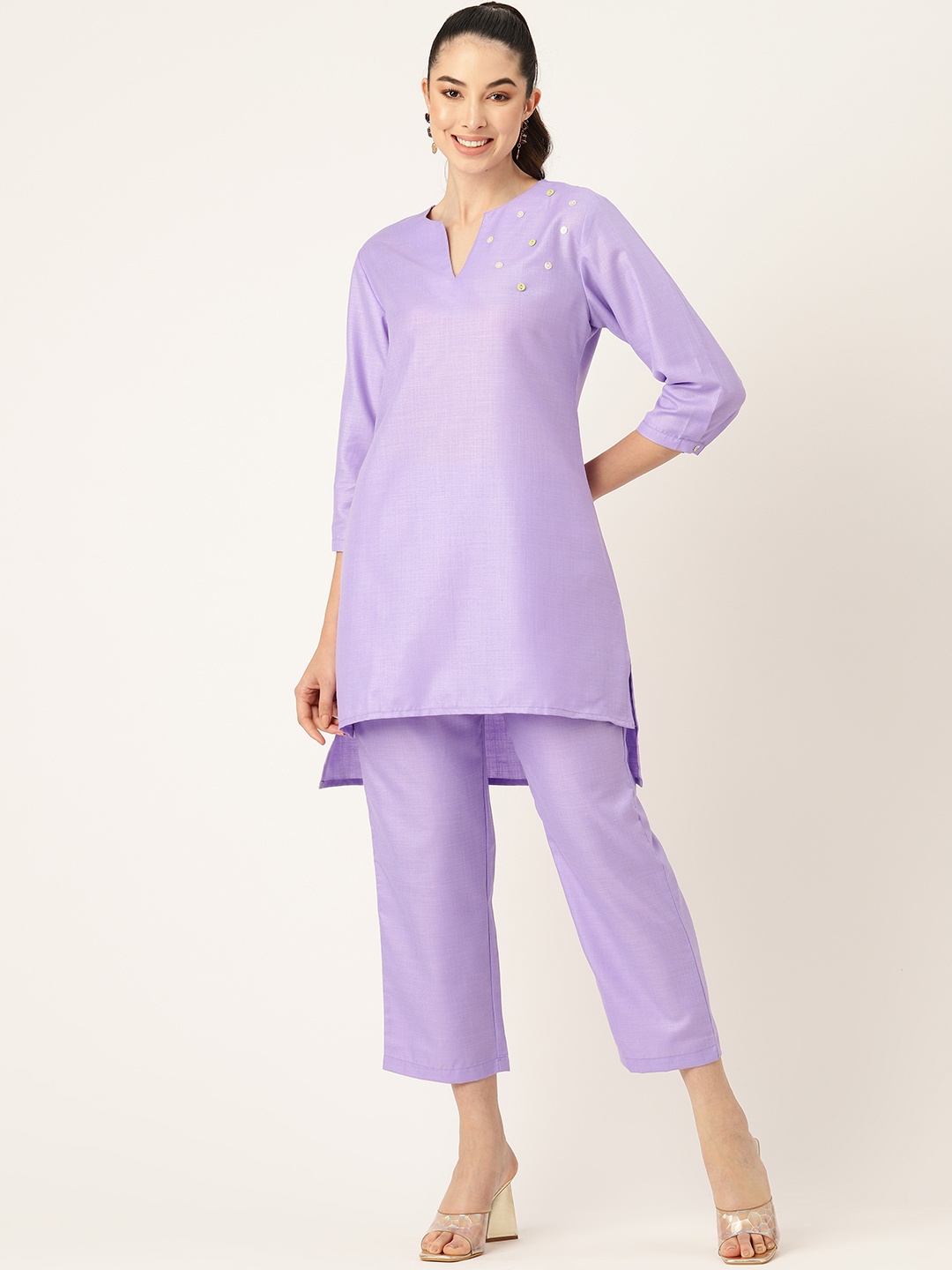 

Off Label Solid Top with Trousers, Purple