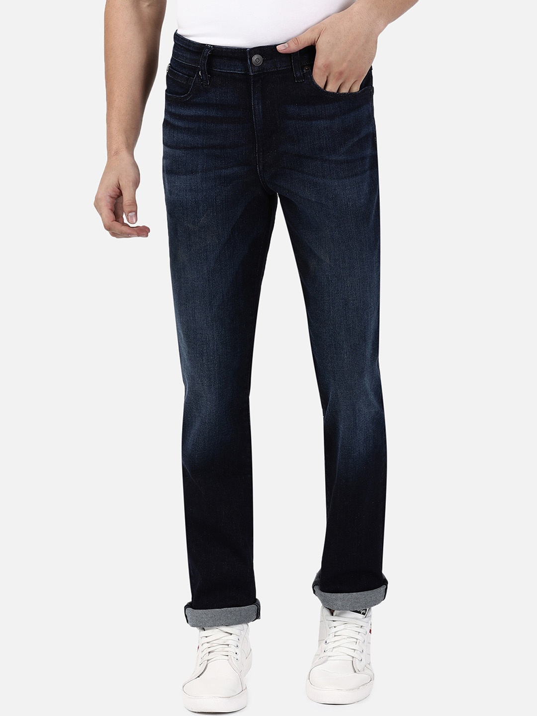 

Passion Men Clean Look Light Fade Stretchable Cotton Jeans, Blue