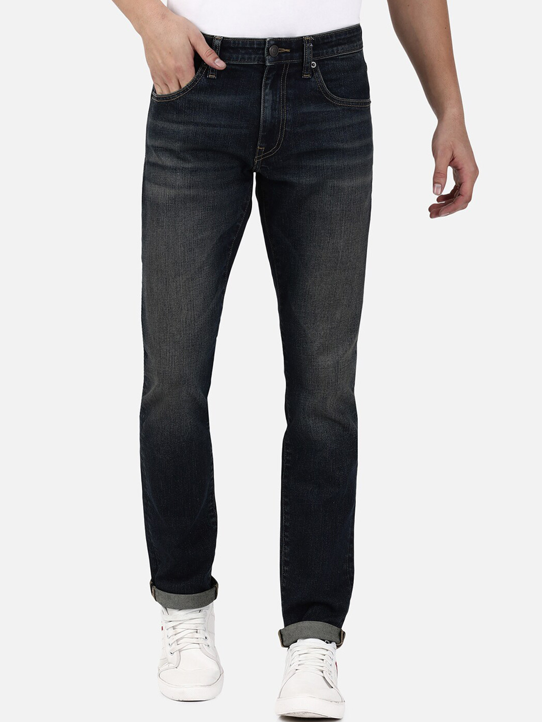 

Passion Men Slim Fit Heavy Fade Stretchable Cotton Jeans, Blue