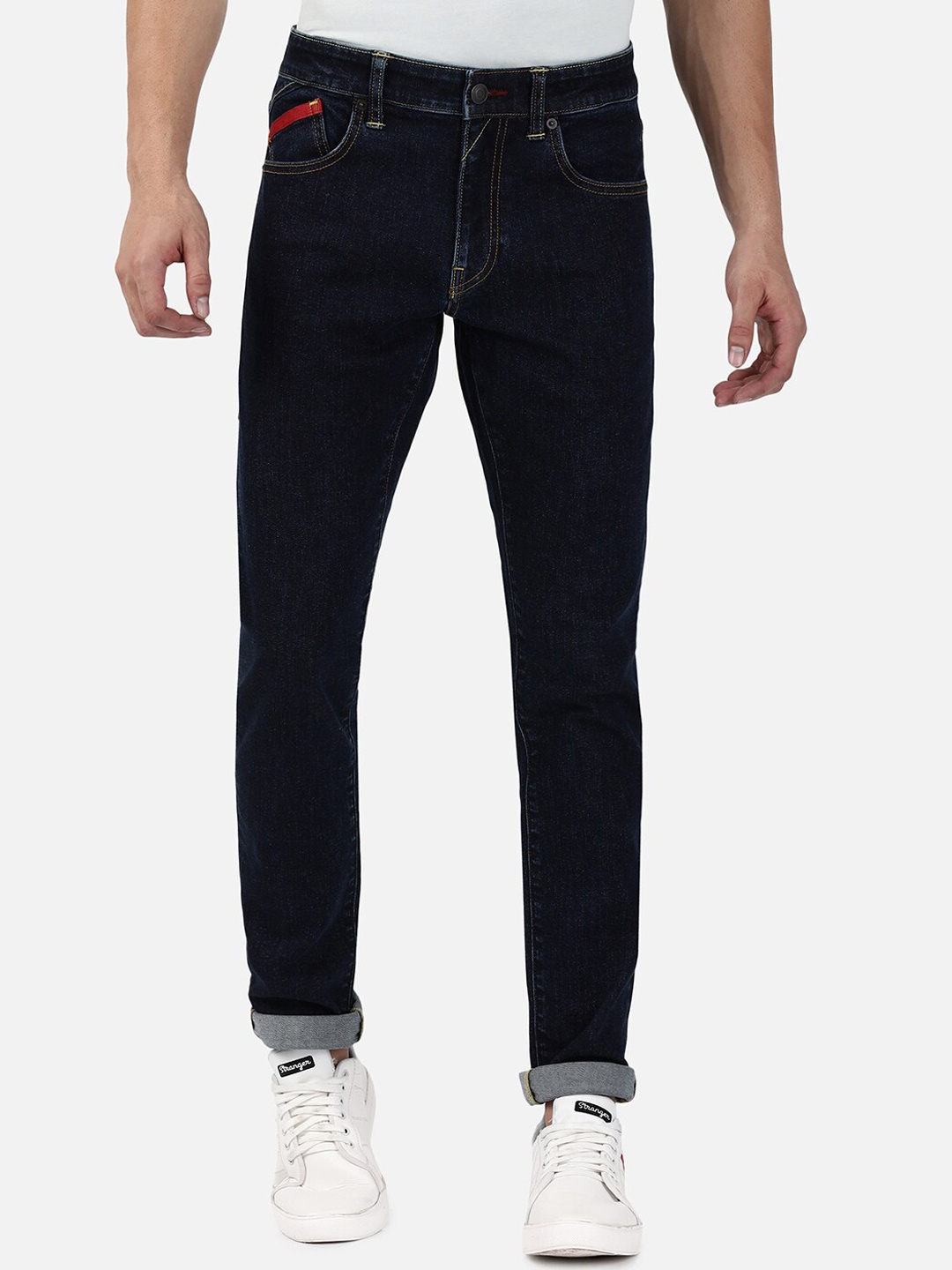 

Passion Men Mid-Rise Slim Fit Stretchable Cotton Jeans, Navy blue