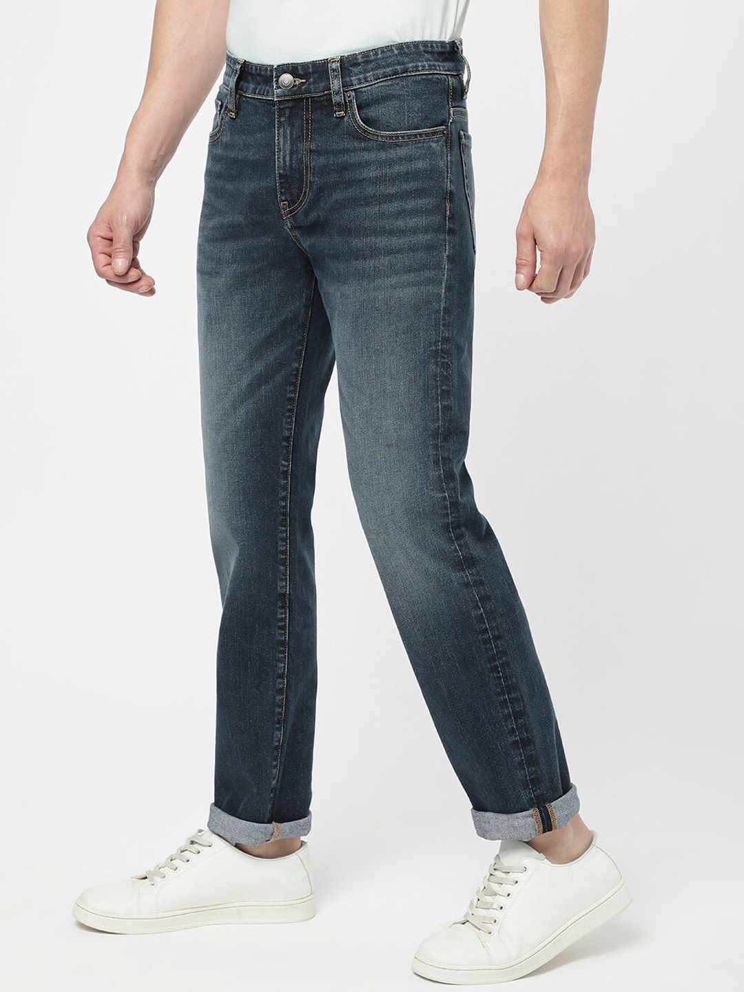 

Passion Men Heavy fade Mid Rise Stretchable Jeans, Black