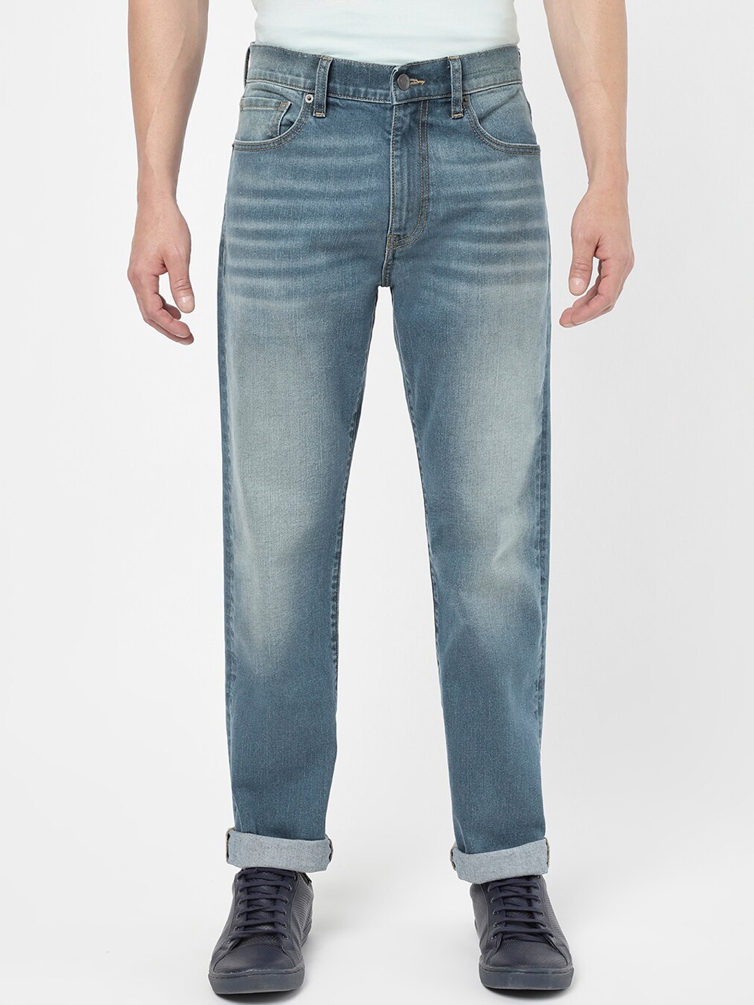 

Passion Men Mid-Rise Light fade Stretchable Cotton Jeans, Blue