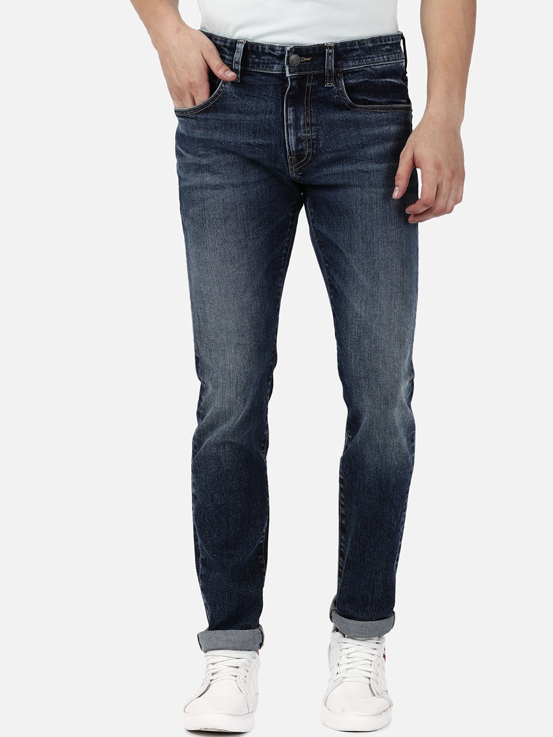 

Passion Men Clean Look Mid Rise Stretchable Cotton Jeans, Blue