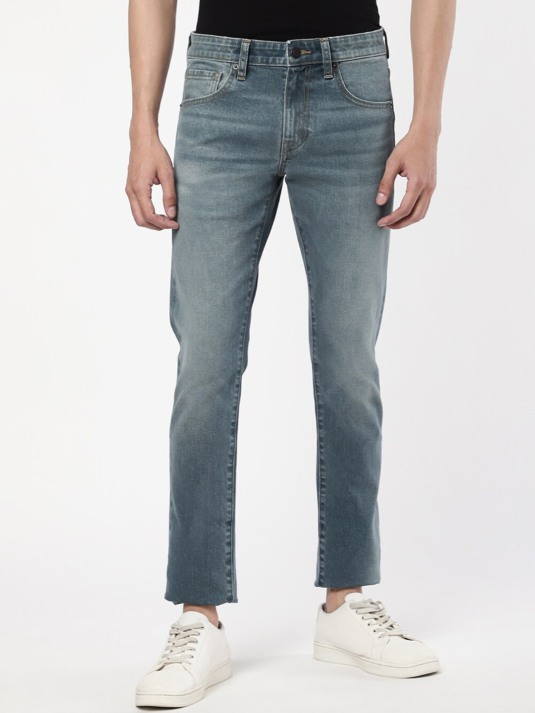 

Passion Men Slim Fit Heavy Fade Stretchable Cotton Jeans, Blue