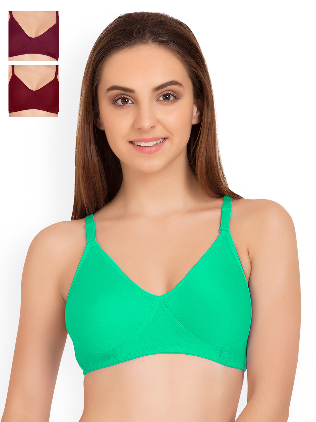 

Tweens Pack of 3 Full Coverage T-shirt Bras TW9253, Sea green