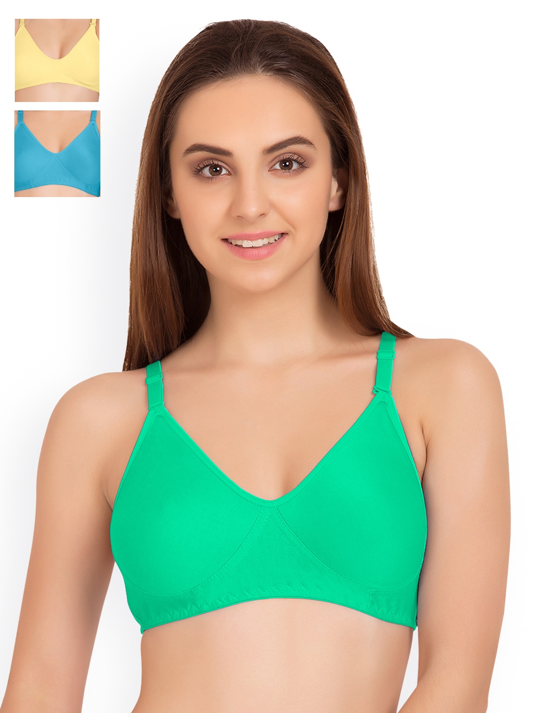 

Tweens Pack of 3 Full Coverage T-shirt Bras TW9265, Sea green