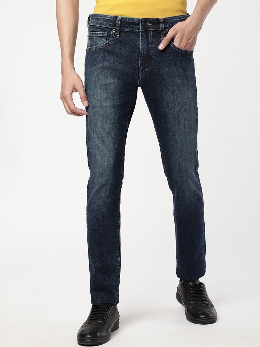 

Passion Men Mid Rise Slim Fit Stretchable Cotton Jeans, Blue